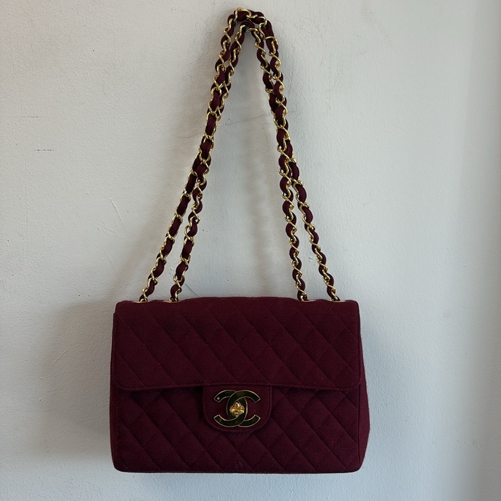 CHANEL Red Canvas Jumbo Bag - Picture 12 of 13